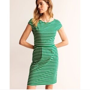 Boden Florrie Plus Size Striped Green And White Dress NWT Sz 16/18 Pockets!